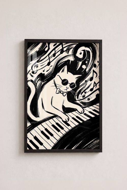 Premium Poster, Piano Cat Serenade