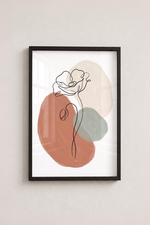 Premium Poster, Poppy Line Art