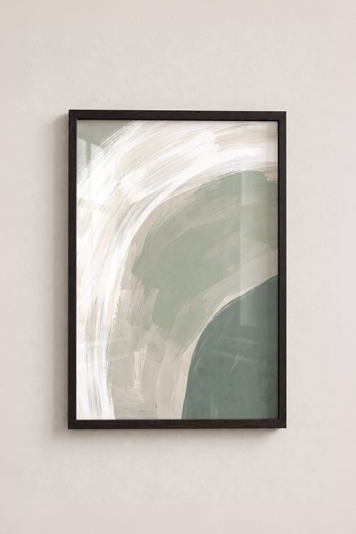 Premium Poster, Sage Brushstroke Flow