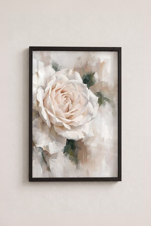 Premium Poster, Cream Rose Bloom