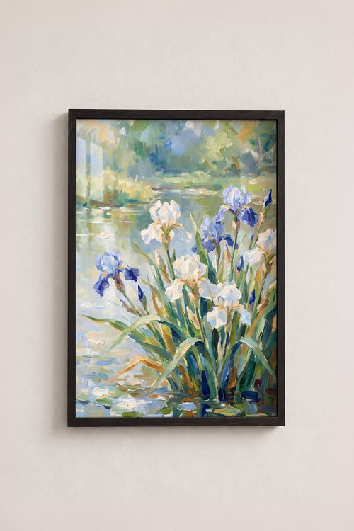 Premium Poster, Irises by the Pond