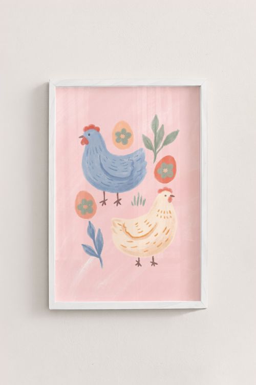 Premium Poster, Pastel Hen Haven