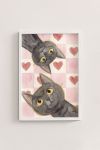 Premium Poster, Sweetheart Peek Cats