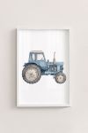 Premium Poster, Rustic Blue Tractor