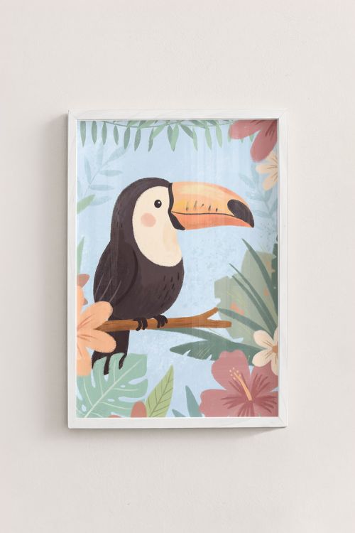 Premium Poster, Tropical Toucan Bloom