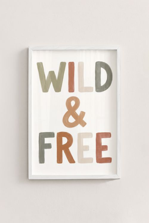 Premium Poster, Wild & Free Boho Text
