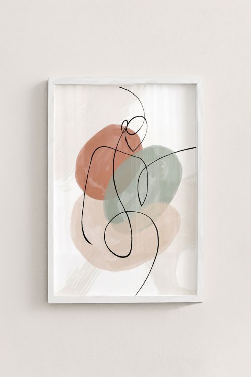 Premium Poster, Earthy Embrace Line Art