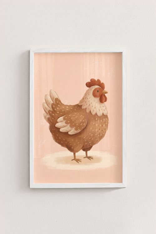 Premium Poster, Charming Farmhouse Hen