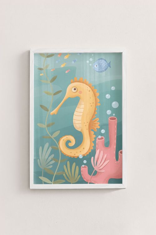 Premium Poster, Whimsical Seahorse Dream