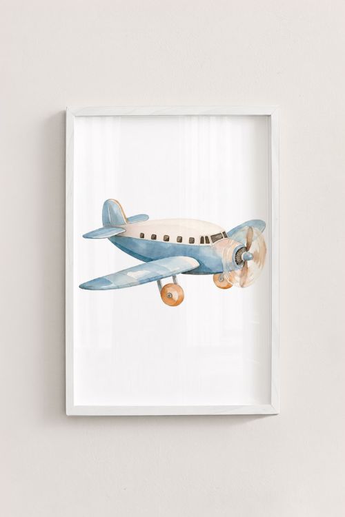 Premium Poster, Watercolor Biplane Dream