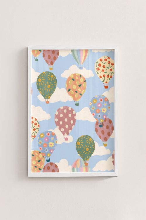 Premium Poster, Whimsical Sky Balloons