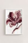 Premium Poster, Burgundy Bloom Outline