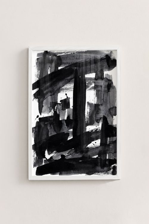 Premium Poster, Monochrome Brushstrokes