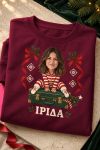 Φούτερ Χριστουγέννων Μπορντώ με Φωτογραφία & Γιορτινό Σχέδιο