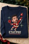 Φούτερ σε Μπλε Χρώμα με Φωτογραφία & Σχέδιο Τέννις