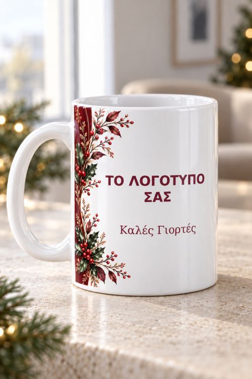 Κούπα με Αφιέρωση και Λογότυπο για Εταιρικό Δώρο Γιορτών