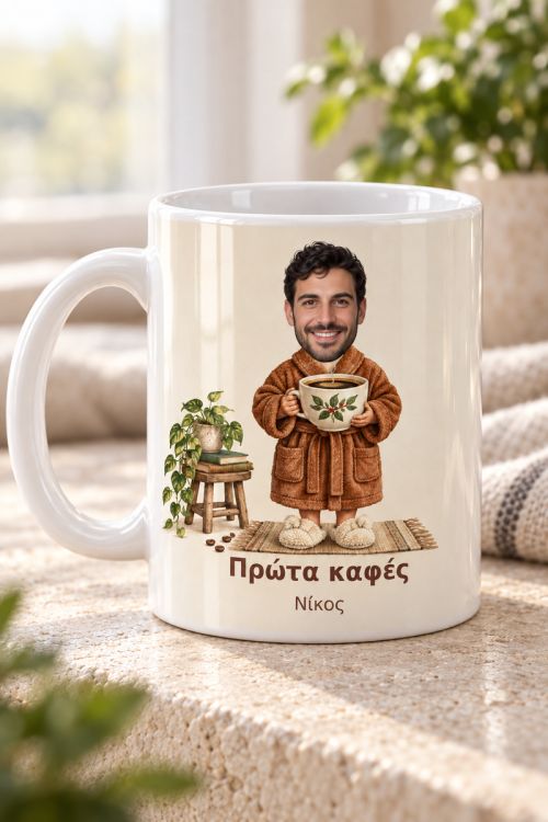 Χριστουγεννιάτικη Κούπα με Προσωποποίηση & Σχέδιο Καφέ