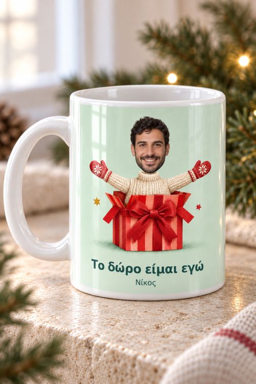 Προσωποποιημένη Εορταστική Κούπα με Φωτογραφία & Αφιέρωση