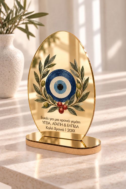 Πρωτοχρονιάτικο Χρυσό Γούρι με Σχέδιο Μάτι, Δώρο για Όλους