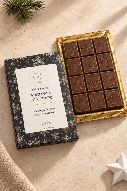 Premium Chocolate με Λογότυπο, Δώρο Χριστουγέννων για Εταιρία