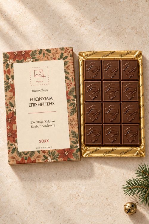 Premium Σοκολάτα με Κείμενο, Εταιρικό Δώρο Χριστουγέννων