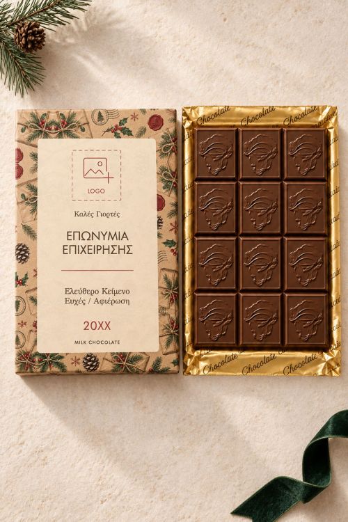 Σοκολάτα με Λογότυπο & Κείμενο, Εταιρικό Δώρο Γιορτών